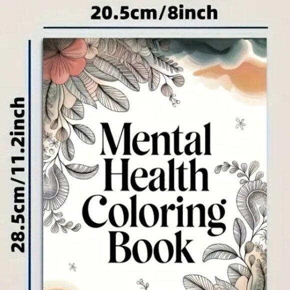 Adult & Teen Mental Health Coloring Book - Floral Designs, Inspirational Quotes - Picture 3 of 3